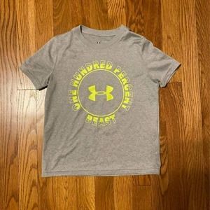 Under Armour Grey Logo Tshirt (Heat Gear) YXS